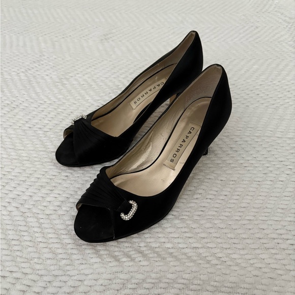 Caparros Black Peep Toe Pumps - Picture 1 of 4